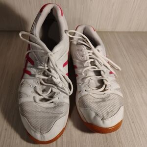 Asics Women's White Gel-Upcourt B450N Pink Running Sneaker Shoes Size 9.5